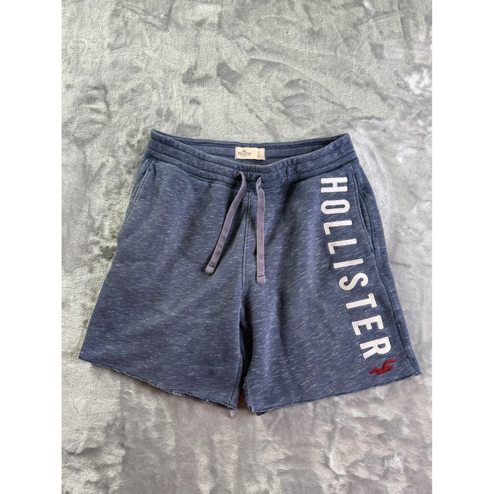 Hollister Epic Flex Men's Fleece Sweat Shorts Blue Heather Logo Size S